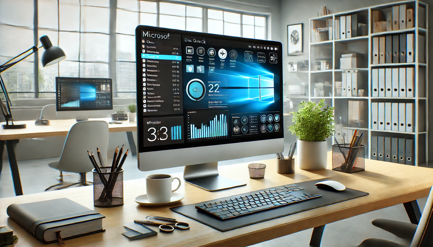 Modern Cloud Workspace with IT Infrastructure Dashboard